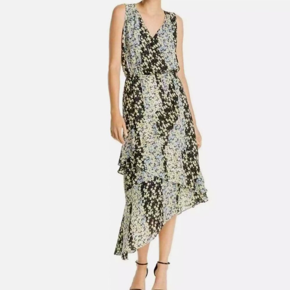 NWOT Parker Pippin Asymmetrical Floral Dress 53% Silk Fully Lined